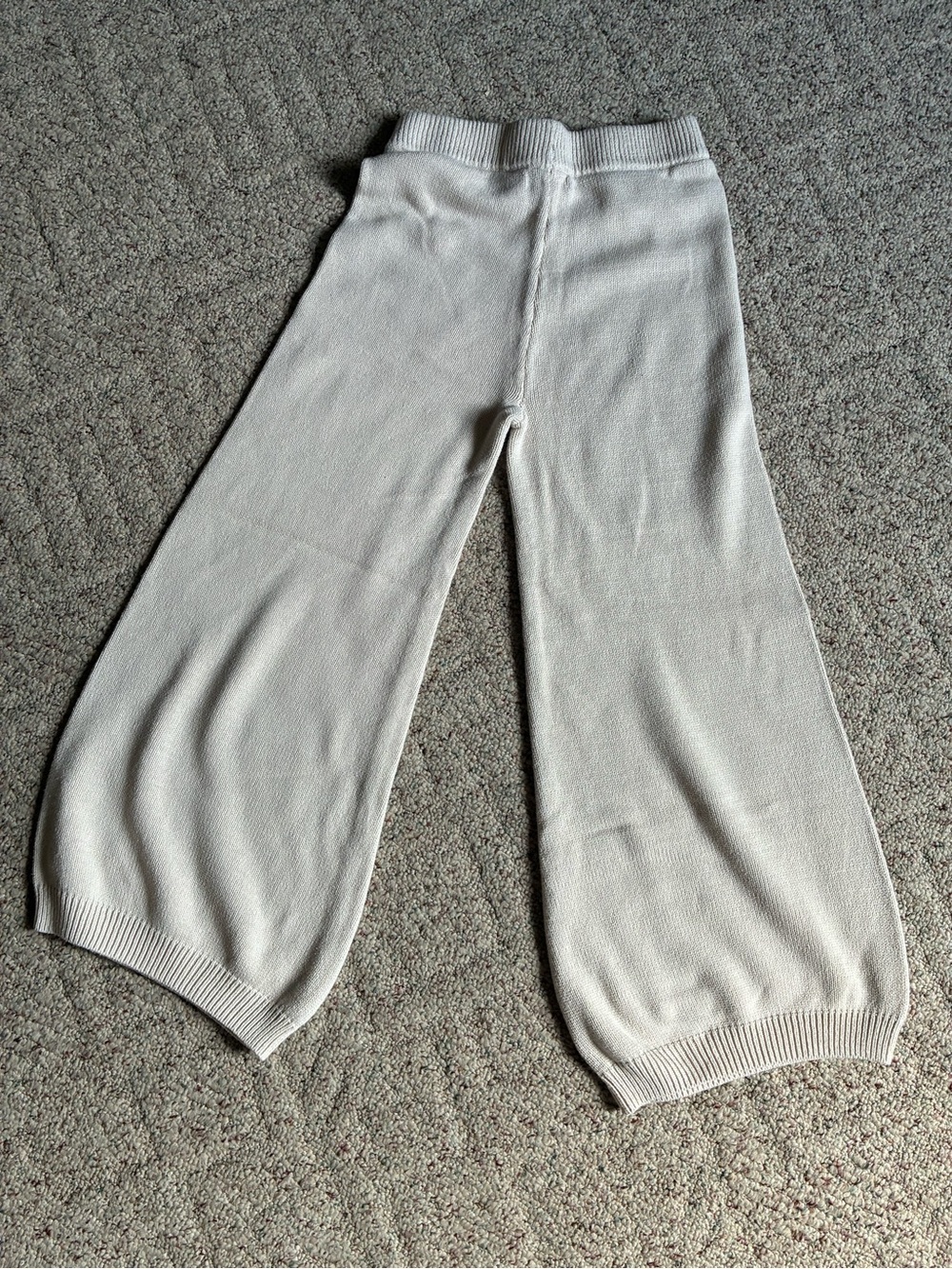 Sincerely Jules Cream Wide-Leg Knit Pants